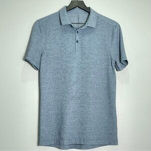 LULULEMON Men Evolution Polo Shirt Short Sleeve Heather Blue Size ✔️Measurements